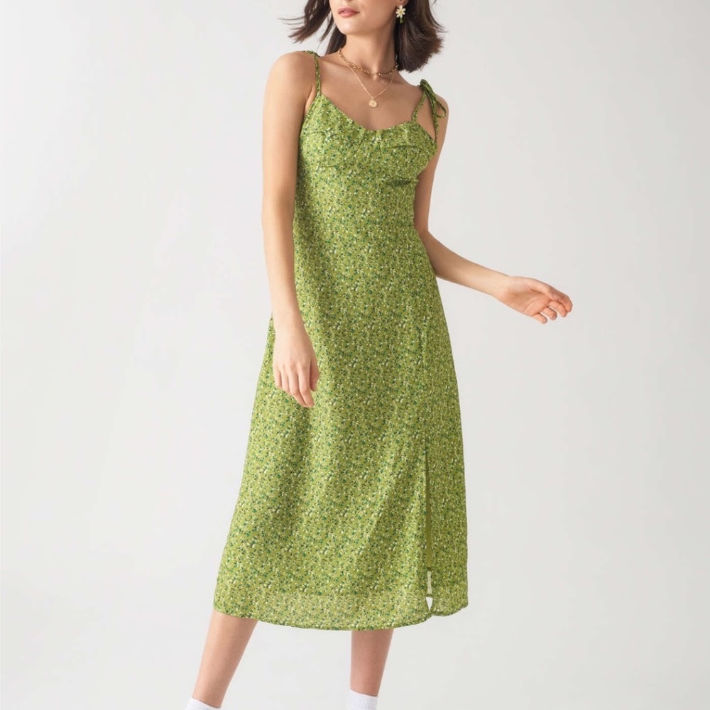 Green Floral Dress sz XL